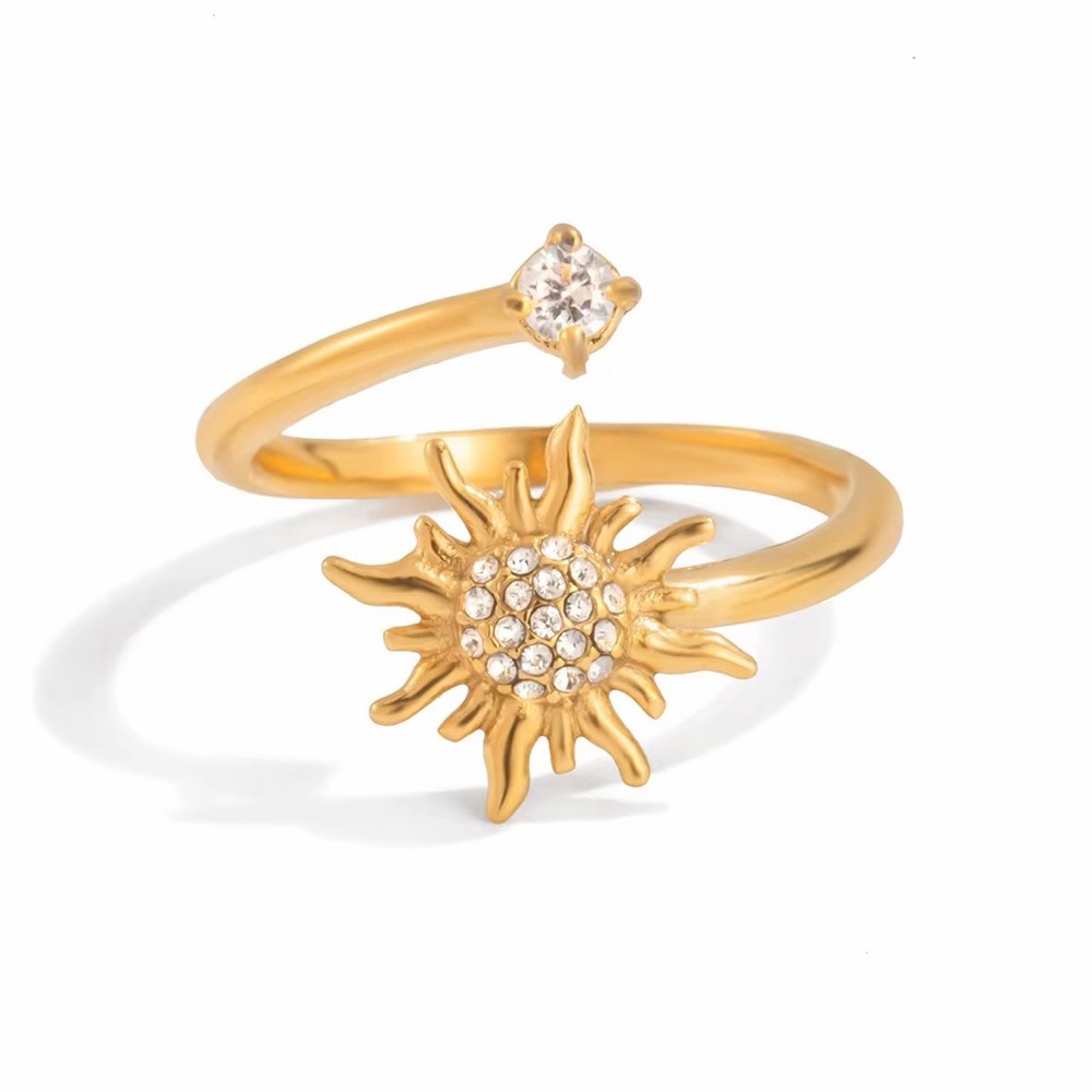 18K Gold Plated Adjustable Sun Ring